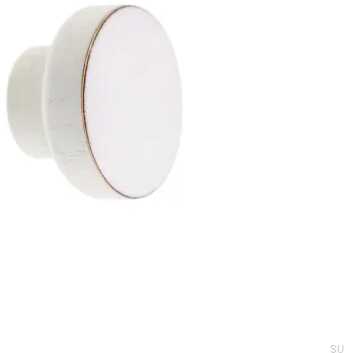 Gałka meblowa Simple White 40 Drewniana Emaliowana Biała E_28-WH-BI