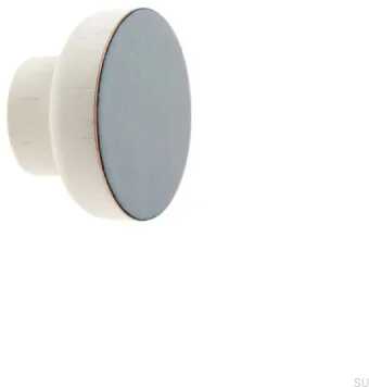 Gałka meblowa Simple White 40 Drewniana Emaliowana Jasny Szary E_28-WH-JS