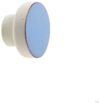Gałka meblowa Simple White 40 Drewniana Emaliowana Jasna Niebieska E_28-WH-JN