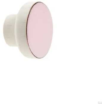 Gałka meblowa Simple White 40 Drewniana Emaliowana Jasny Różowy E_28-WH-JR