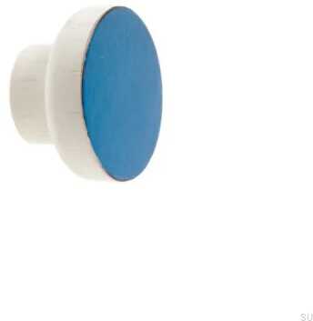 Gałka meblowa Simple White 40 Drewniana Emaliowana Chłodny Niebieski E_28-WH-CN