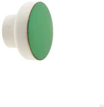 Gałka meblowa Simple White 40 Drewniana Emaliowana Zielona E_28-WH-ZI