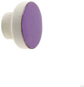 Gałka meblowa Simple White 40 Drewniana Emaliowana Fioletowa E_28-WH-FI