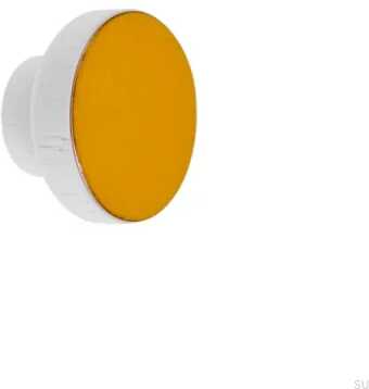 Gałka meblowa Simple White 40 Drewniana Emaliowana Pomarańczowa E_28-WH-PO