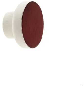 Gałka meblowa Simple White 40 Drewniana Emaliowana Ciemny Czerwony E_28-WH-CC