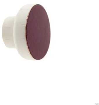 Gałka meblowa Simple White 40 Drewniana Emaliowana Ciepły Fioletowy E_28-WH-CF