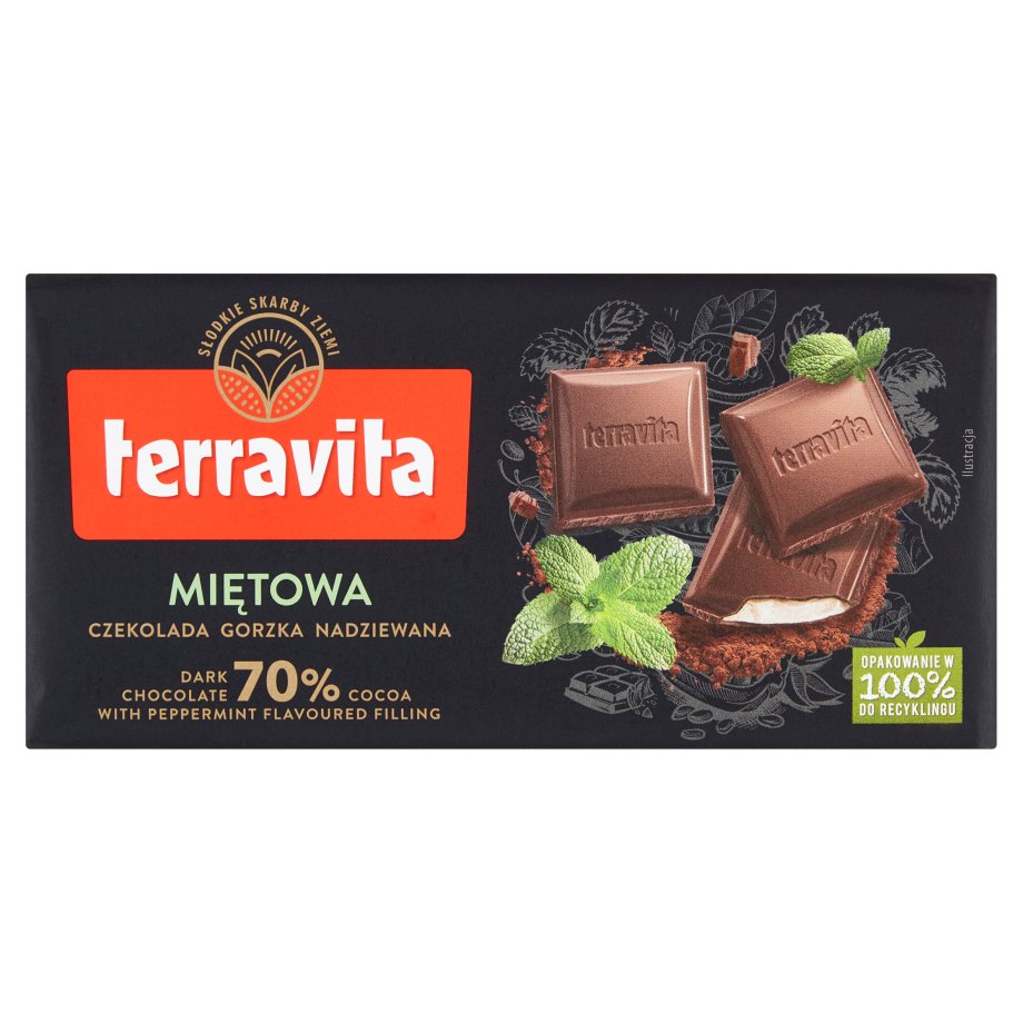 Terravita - Czekolada gorzka z nadzieniem o smaku miętowym