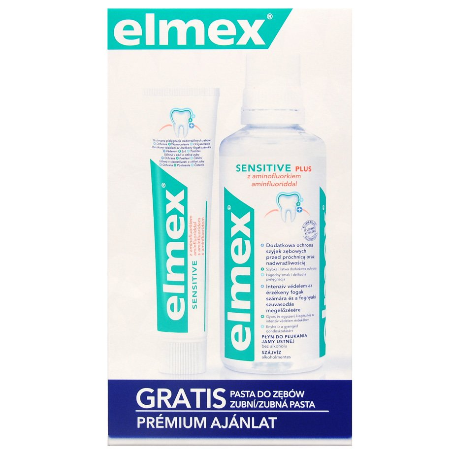Elmex - Zestaw Sensitive - Płyn do płukania 400ml + Pasta do zębów 75ml