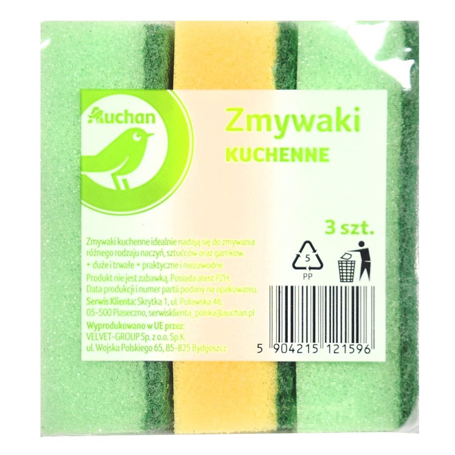 Auchan - Zmywaki szorstkie z gąbką