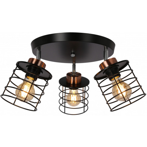 Metalowa potrójna lampa sufitowa do loftu - 4X K102 W9-D09