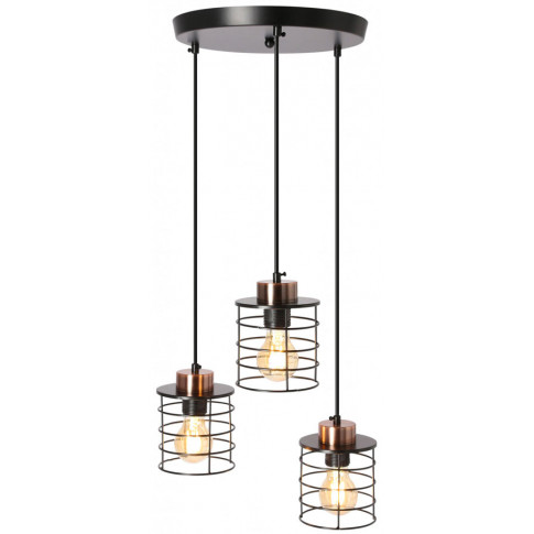 Czarna wisząca lampa druciana do salonu - K103 T0-L86