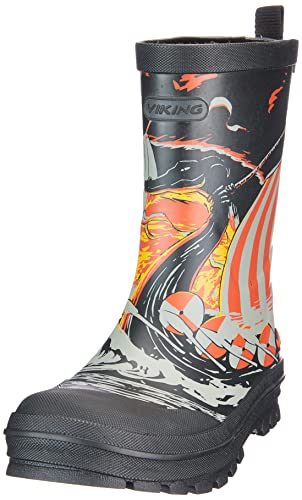 Viking Unisex dziecięce kalosze Jolly Print, Black Sun, 29 EU