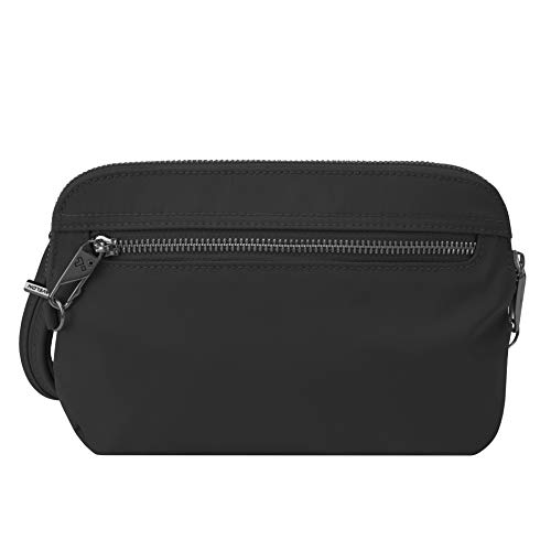 Travelon Damska antykradzieżowa dopasowana kabriolet torba crossbody crossbody crossbody, jeden rozmiar, Onyx - Rozmiar Uniwersalny