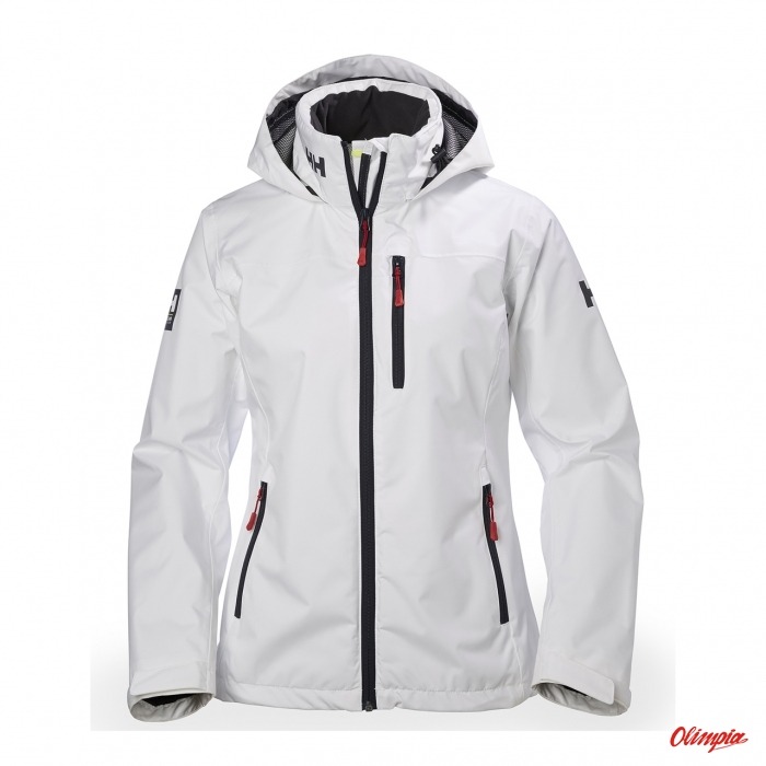 Kurtka żeglarska damska Helly Hansen W Crew Hooded Jacket biała