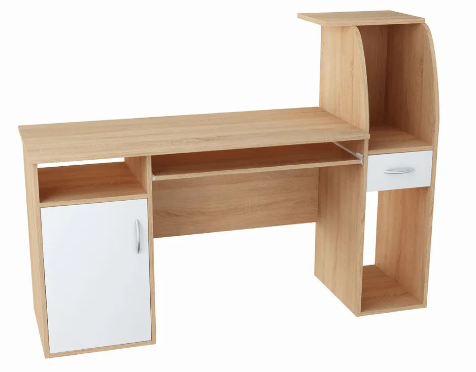 EDINOS Skandynawskie biurko z nadstawką dąb sonoma + biały Z6-H61