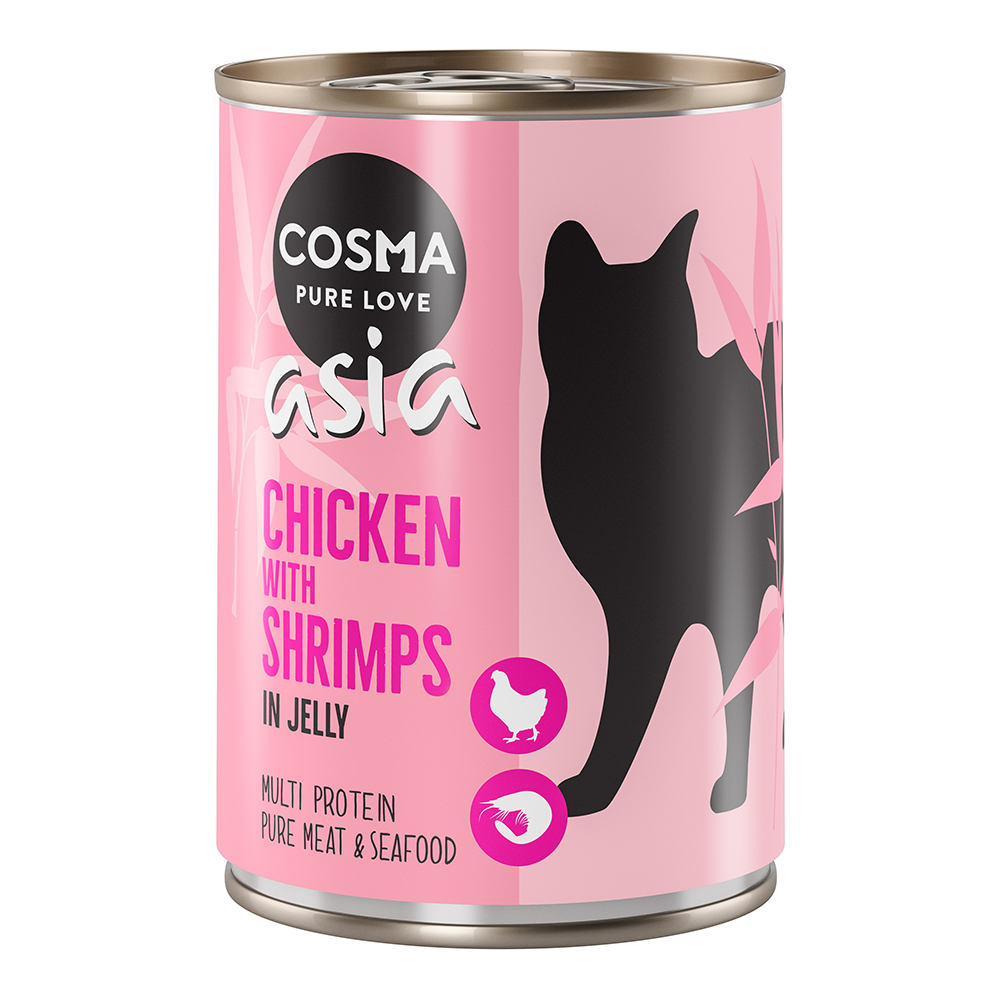 Cosma Asia, w galarecie, 6 x 400 g - Kurczak z krewetkami|