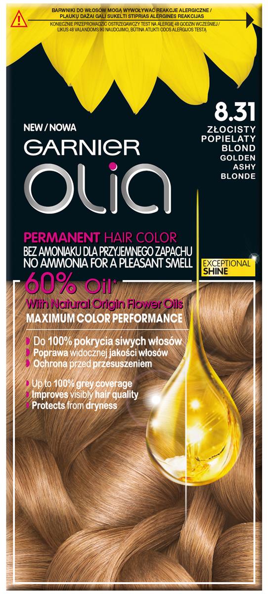 Фото - Фарба для волосся Garnier  OLIA PERMANENT HAIR COLOR - 8.31 GOLDEN ASHY BLONDE - Farba do wł 