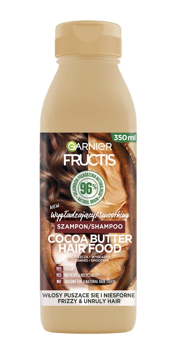 Garnier Fructis Hair Food Szampon do włosów wygładzający Cocoa Butter - do włosów puszących się i niesfornych 350ml 132611