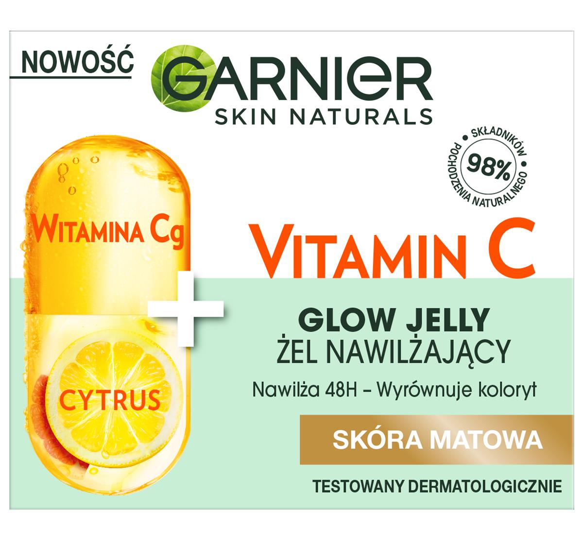 Garnier Vitamin C Glow Jelly - Żel nawilżający do cery matowej - 50 ml
