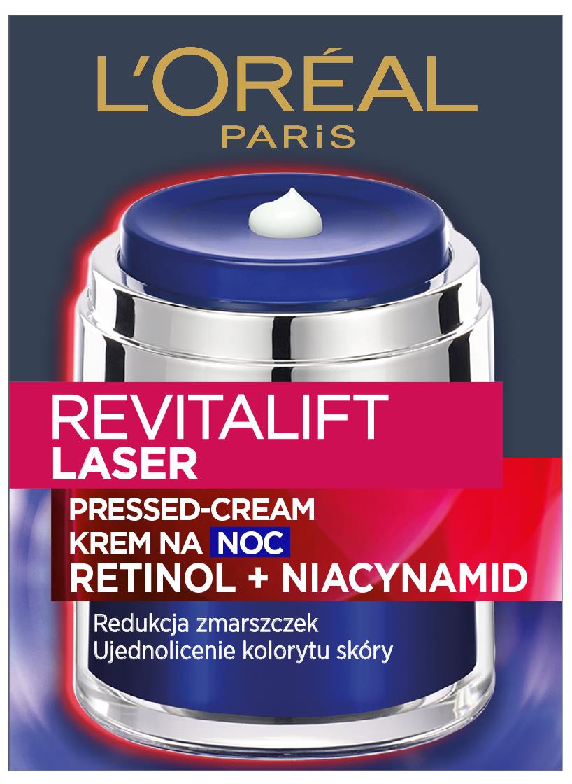L'Oreal Paris Revitalift Laser Pressed Cream przeciwzmarszczkowy krem do twarzy na noc Retinol i Niacynamid 50ml 108462-uniw