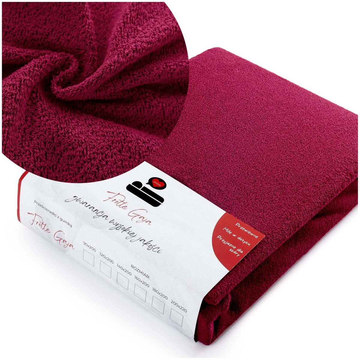 Prześcieradło 90 x 200 Frotte z Gumką Gaja 18