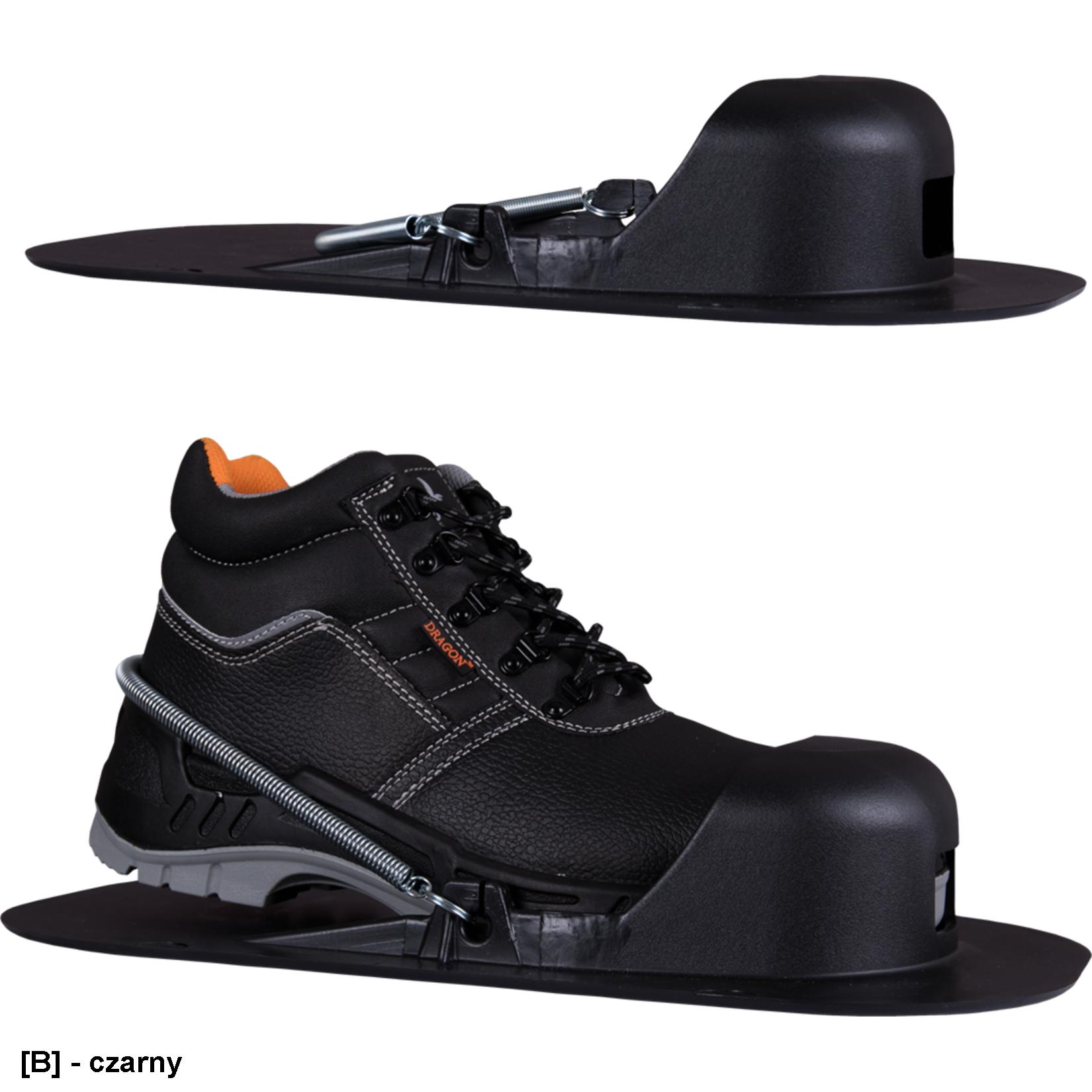 BR-FLOOR - buty do wylewek z wytrzymałego plastiku, zapęcie tył sprężyna, gładka podeszwa do chodzenia po świeżym betonie/jastrychu w trakcie obróbki, dł.380 mm, sz.190 mm- UNI.
