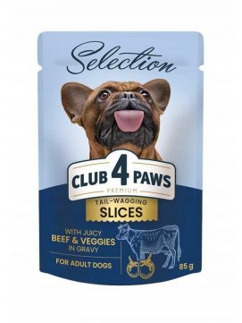 Club 4 Paws Mokra Karma Dla Dorosłych Psów Małych Ras Wołowina Z Warzywami W Sosie 85 g