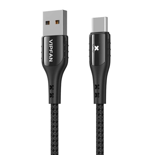Kabel USB do USB-C Vipfan Colorful X13, 3A, 1.2m czarny
