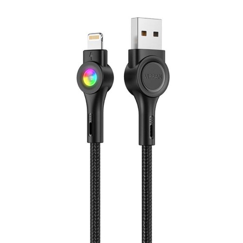 Kabel USB do Lightning Vipfan Colorful X08, 3A, 1.2m czarny