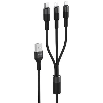 Kabel USB - Lightning/USB Typ C/micro USB HAVIT H691 1.2 m Czarny