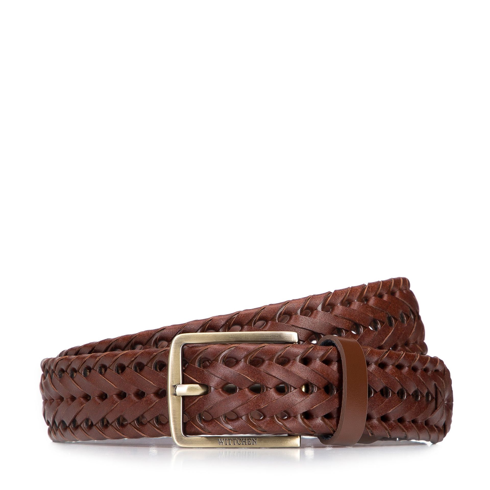 Męski pasek ze skórzanej plecionki