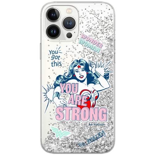 ERT GROUP etui na telefon Apple Iphone XR, case oryginalny i oficjalnie licencjonowany przez DC, wzór Wonder Woman 025, optymalnie dopasowane, z efektem płynnego brokatu