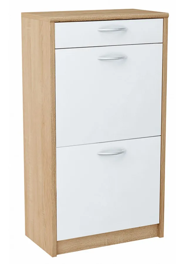 Wysoka Szafka Biały Na Buty Do Korytarza + Dąb Sonoma H4-D79
