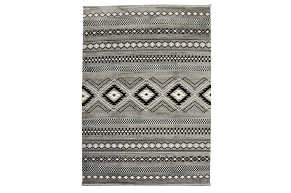 DYWAN ETNO NOVUM 194x290 CZARNY/BIAŁY/SZARY 23489A