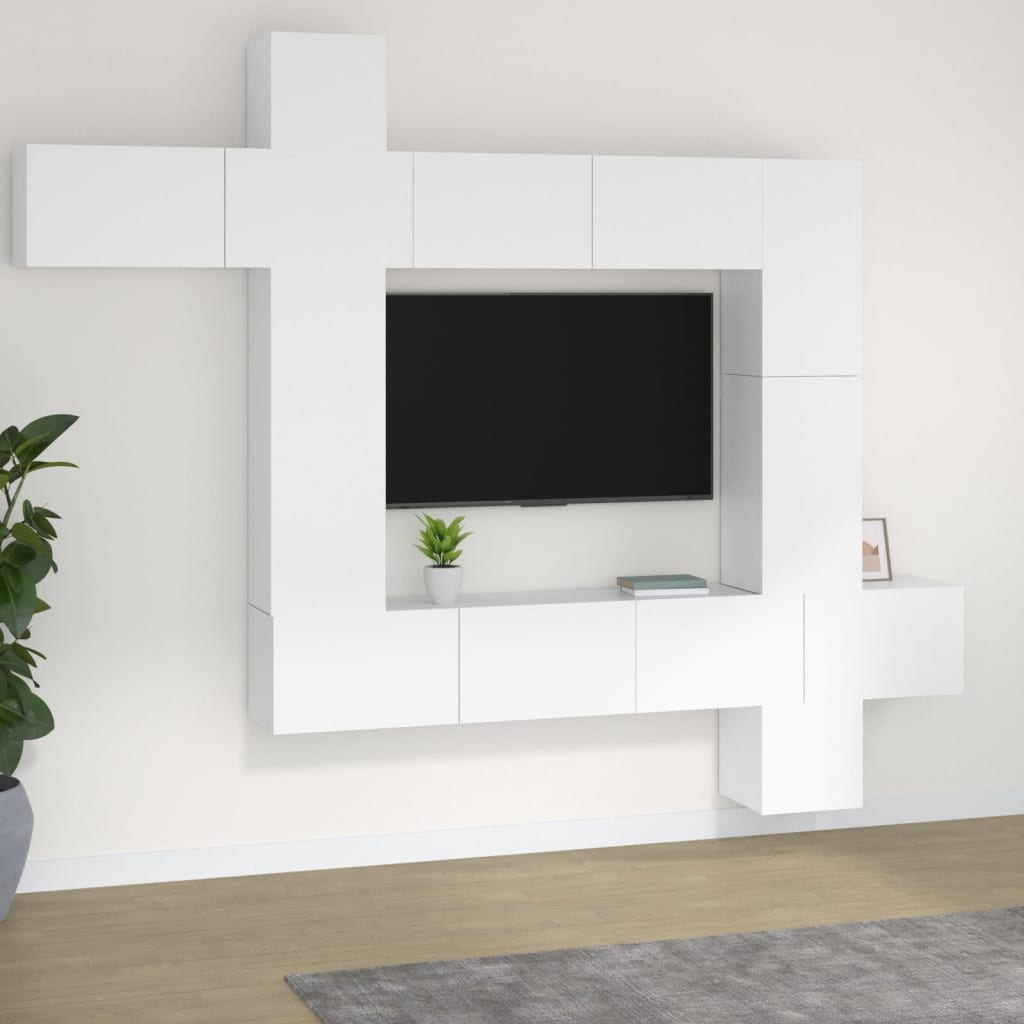 Lumarko Zestaw 9 szafek TV, biały, materiał drewnopochodny