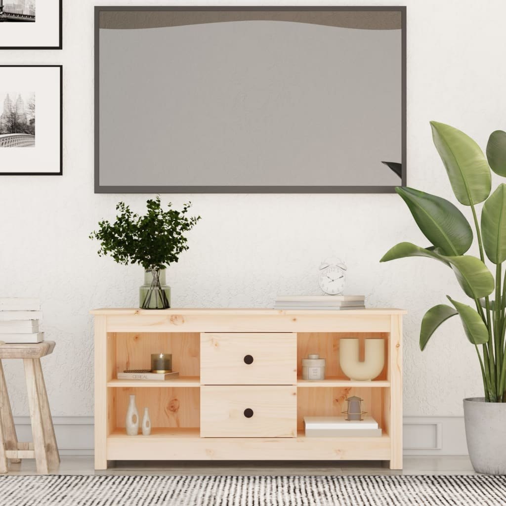 Lumarko Szafka pod telewizor, 103x36,5x52 cm, lite drewno sosnowe