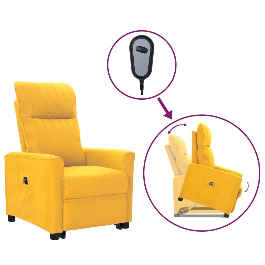 Lumarko Podnoszony fotel rozkładany, żółty, tkanina!
