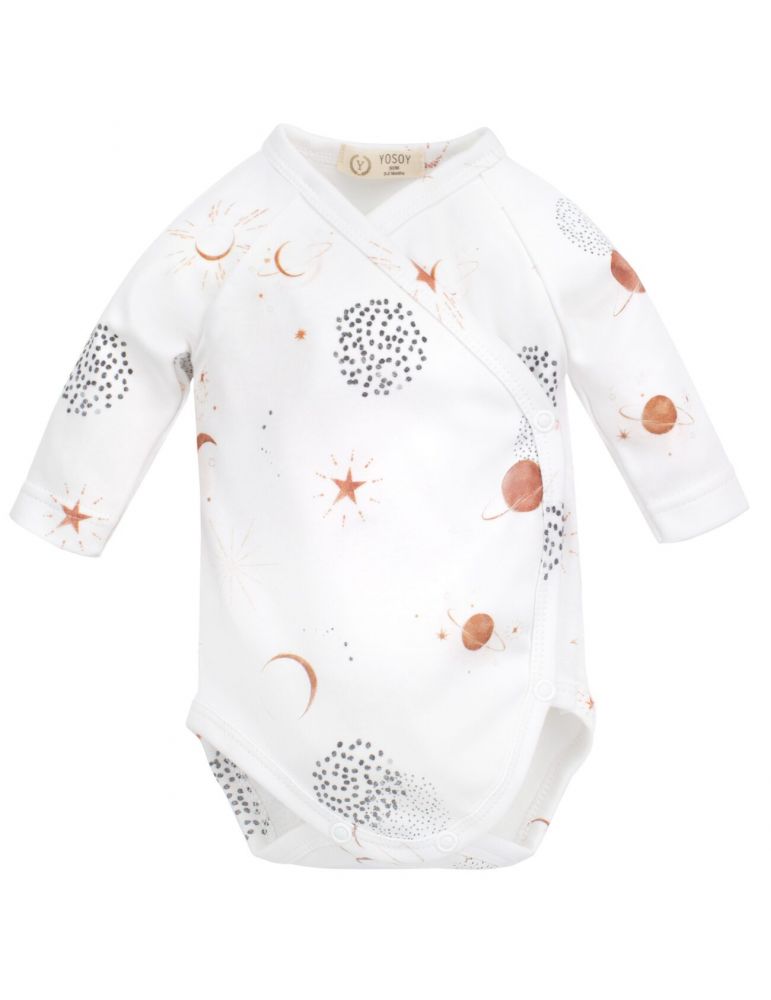 Yosoy Body niemowlęce z długim rękawem bawełna organiczna Sky Stars, Rozmiar: 68