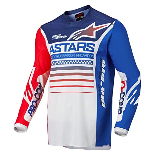 Alpinestars Racer Compass Motocross Jersey biały/niebieski/czerwony XXL