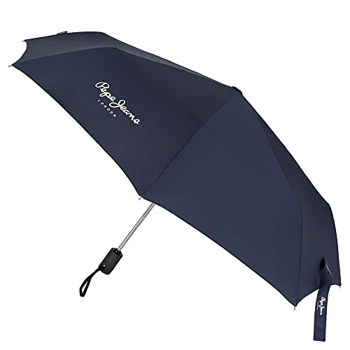 Pepe Jeans Ned Niebieski Poliester Składany Parasol z aluminiową laską, niebieski, Parasol