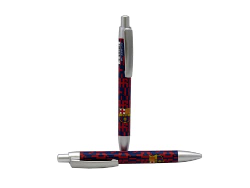 CYPBRANDS FC Barcelona - Metalowy długopis młodzieżowy, kolor czerwony, projekt Tarcza FC Barcelona, Oficjalny produkt (marki CyP), BP-22-BC