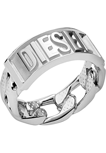Diesel Pierścionek Męski, Dł: 18mm Do 21mm, Wys: 9mm Srebrny Pierścionek Ze Stali Szlachetnej, DX1347040