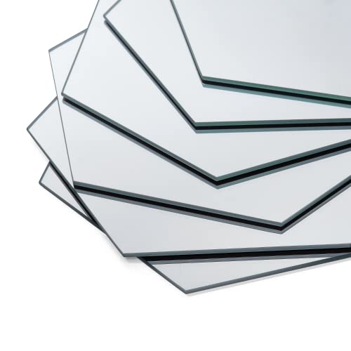 GOLD&CHROME UNIQUE DESIGN Kryształowe Lustro Ścienne, Zestaw 6 Sztuk, Sześciokątne, 24 cm x 21 cm x 0,3 cm, 0,3 kg, Samoprzylepne, Dołączona Taśma, C-Kant, Nowoczesne, Minimalistyczne