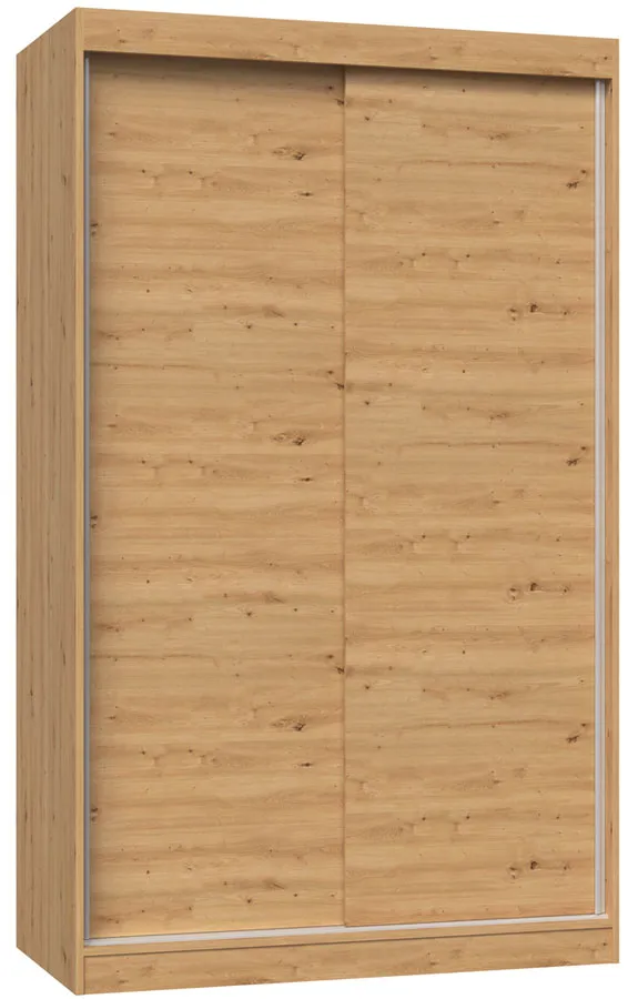 Szafa przesuwna z półkami i drążkiem dąb artisan 120 cm S7-D32