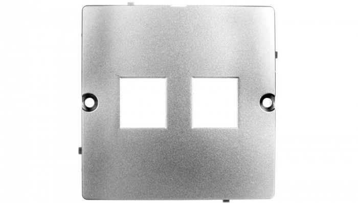 Kontakt Simon KONTAKT_SIMON Plakietka podwójnego gniazda teleinformatycznego Keystone BASIC Srebrny BMGK1P/43