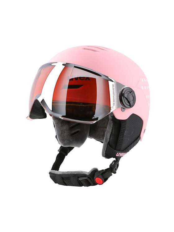Uvex Rocket Visor Helmet Kids, różowy/biały 51-55cm 2021 Kaski narciarskie S5662635003