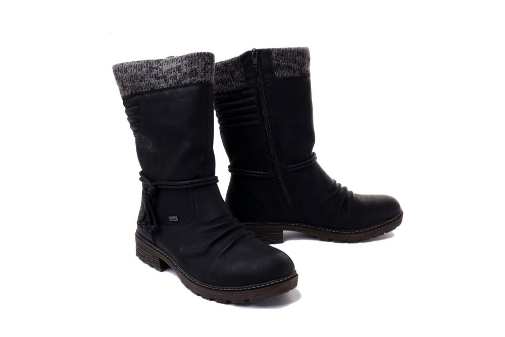 RIEKER TEX Z4755-00 black, kozaki damskie - Rieker