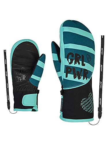Ziener Dziewczęce rękawiczki narciarskie LIWANI / sporty zimowe | wodoszczelne, Primaloft, modne, niebieskie morze. Arcadian Green, 4