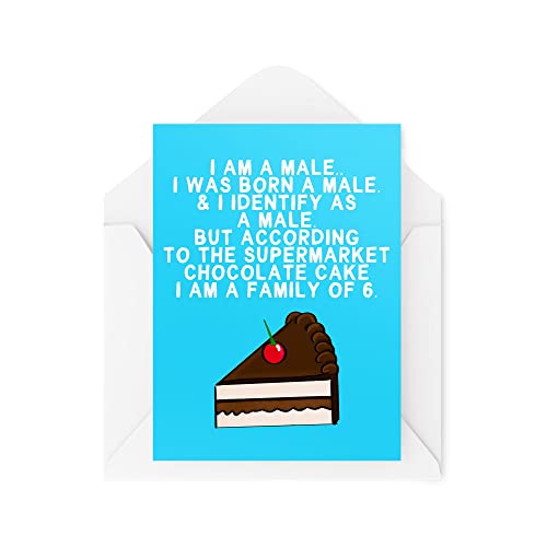 Śmieszne nowości kartki z życzeniami | Jestem kobietą I Was Born A Male | Urodzinowy brat tata chłopak mąż przekomarzanie się zabawny żart | CBH1320