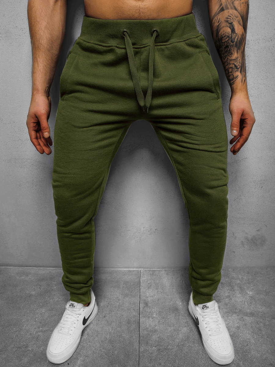 Spodnie dresowe męskie khaki OZONEE JS/XW01Z - Ozonee